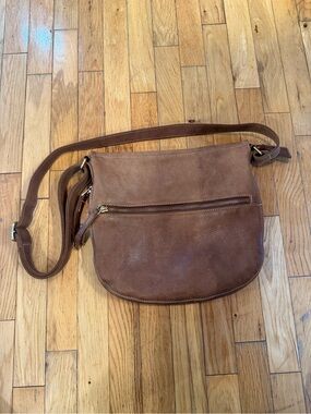 Brown Leather Crossbody Bag - Classic Everyday Shoulder Bag roots #806